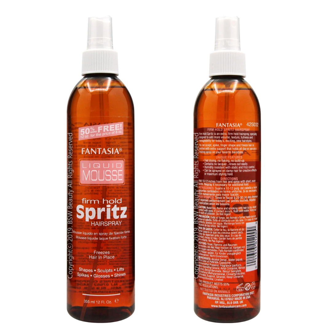 LIQUID MOUSSE SPRITZ HAIR SPRAY FIRM HOLD 12oz