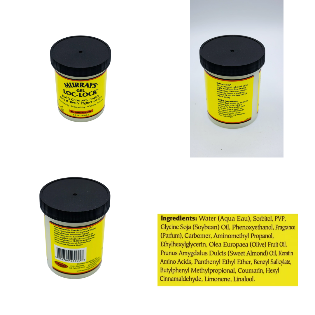 Gel Loc-Lock Holds Cornrows, Braids, Locs and Twists Tighter Longer 8 fl oz