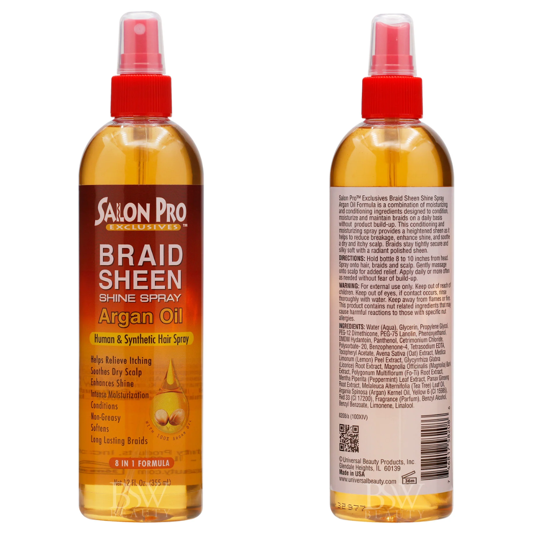 BRAID SHEEN SHINE SPRAY ARGAN OIL 12oz
