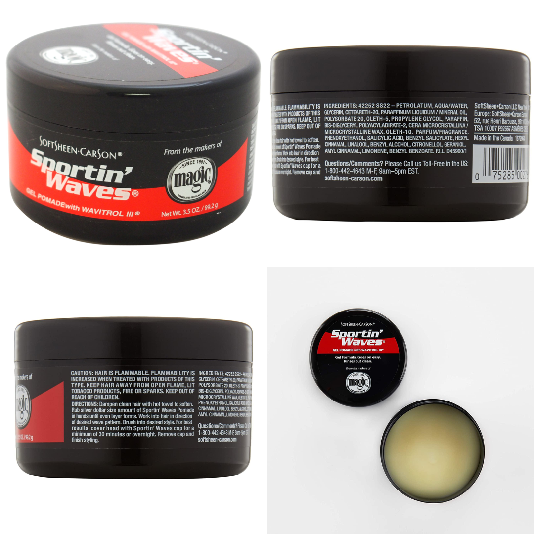 Arson Sportin' Waves Gel Pomade with Wavitrol III, 3.5 oz 3.5 Ounce Regular Hold