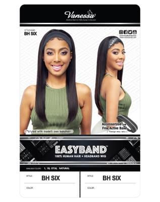 Vanessa BH Six 100% Human Hair Headband Lace Front Wig By EasyBand