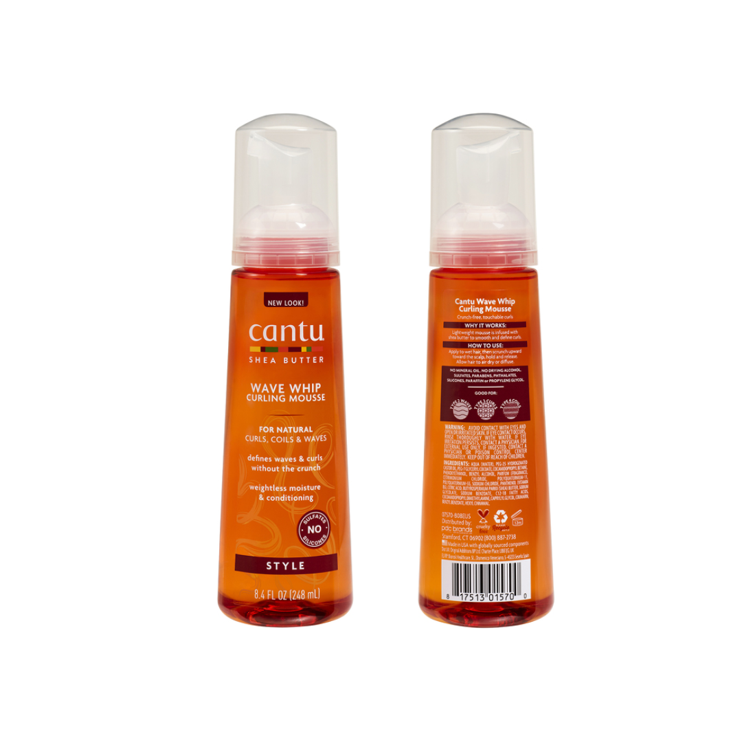Cantu Wave Whip Curling Mousse with Shea Butter for Natural Hair, 8.4 oz