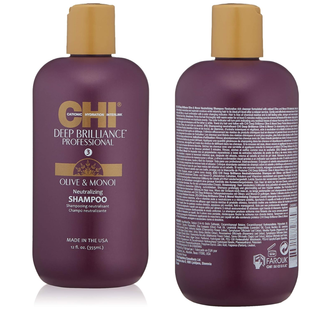 CHI - Deep Brilliance Neutralizing Shampoo - Sulfate, Paraben, and Gluten Free, 12 oz.