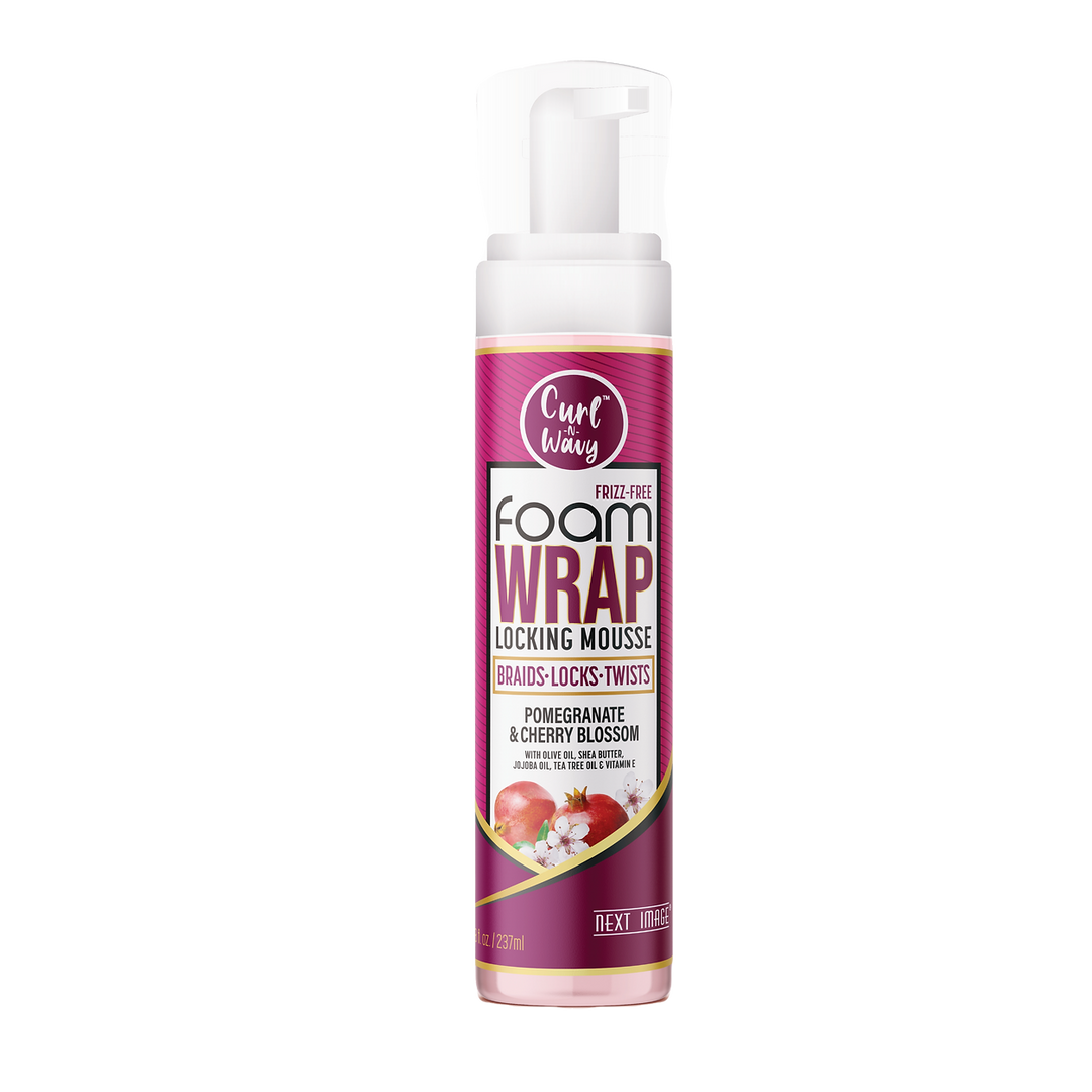Curl n wave Foam Wrap Locking Mousse - Pomegranate & Cherry Blossom 8oz