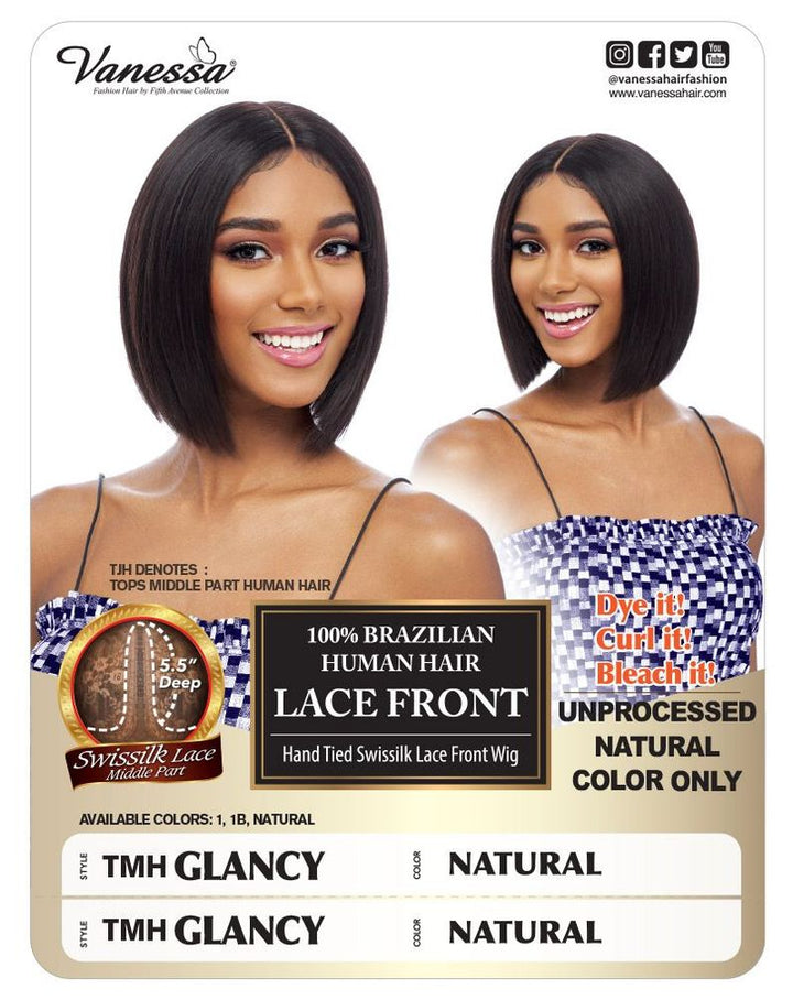 Vanessa Brazilian Human 
Hair Lace 
Front Wig Medium-TMH GLANCY