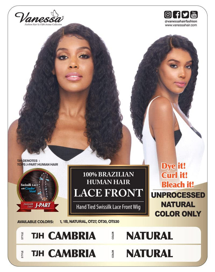 Vanessa 100% Brazilian Human 
Hair Lace Front Wig-TJH CAMBRIA